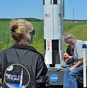 setting up Saturn V for launch